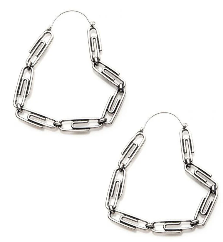 Paperclip Plug Hoops - Mrs Treak