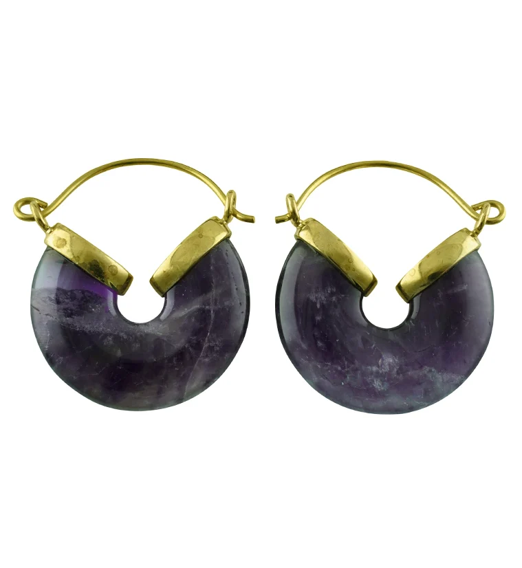 20G Amethyst Halo Hangers - Earrings - Mrs Treak