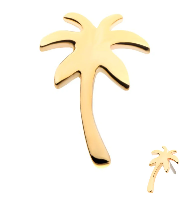 14kt Gold Tropical Palm Threadless Top - Mrs Treak