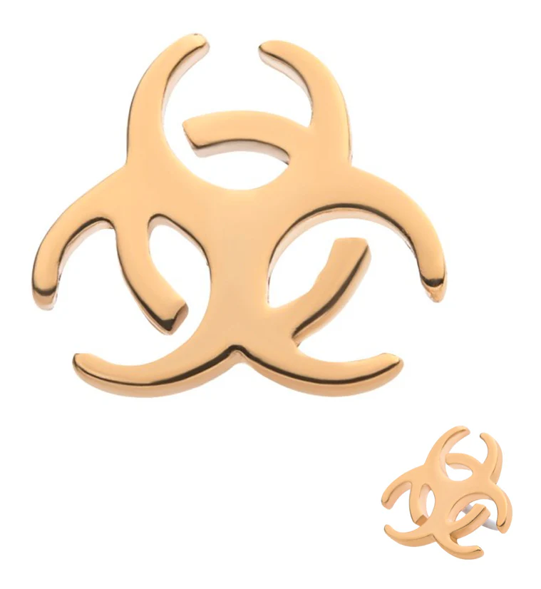 14kt Gold Biohazard Threadless Top - Mrs Treak