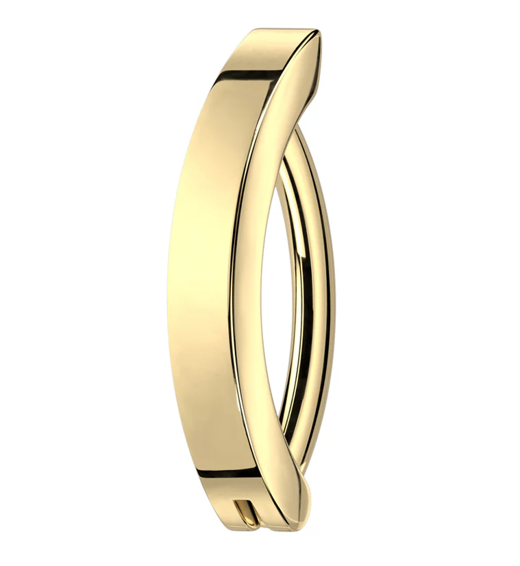 Gold PVD Bar Stainless Steel Hinged Belly Button Ring - Mrs Treak