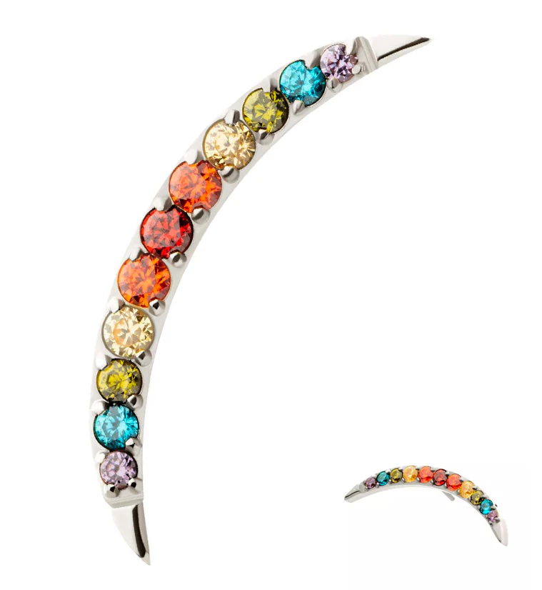 Camber Rainbow CZ Titanium Threadless Top - Mrs Treak