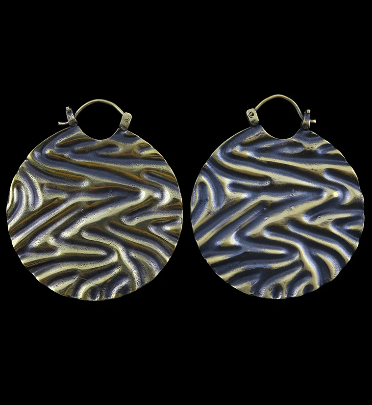 Plica Brass Earrings - Weights - Mrs Treak