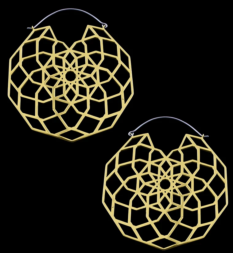 Gold Labyrinth Titanium Hangers - Earrings - Mrs Treak