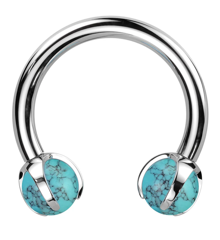 Claw Turquoise Titanium Internally Threaded Circular Barbell - Mrs Treak
