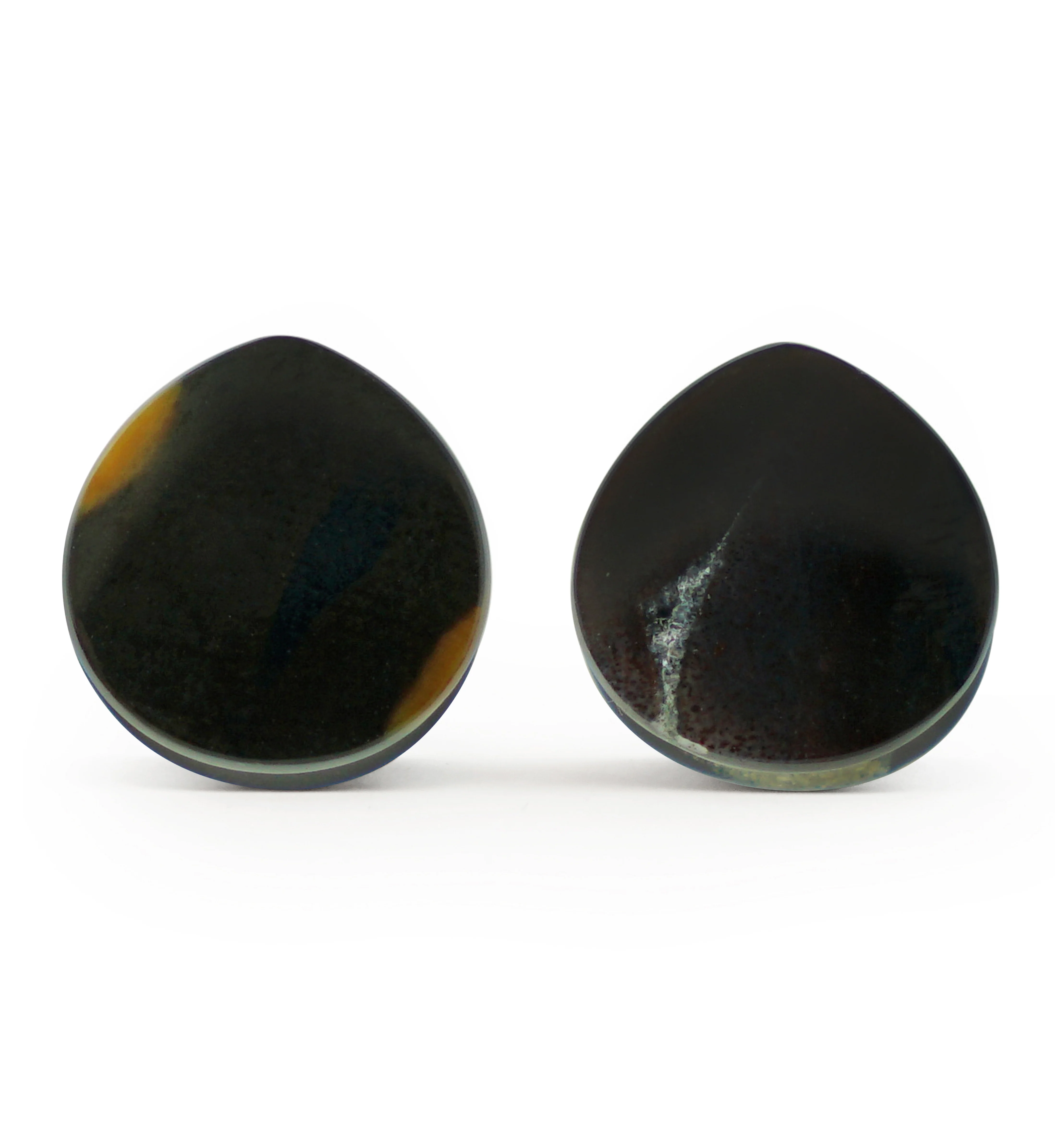 00G (10mm) Timor Agate Teardrop Double Flare Plugs Version 1 - Mrs Treak