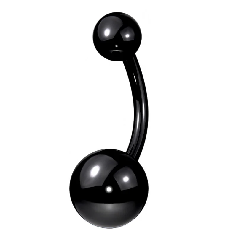 Black PVD Titanium Belly Button Ring - Mrs Treak