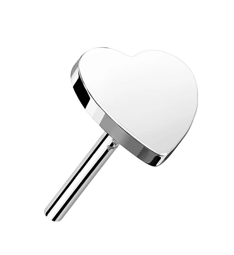 14kt All White Gold Heart Threadless Top - Mrs Treak