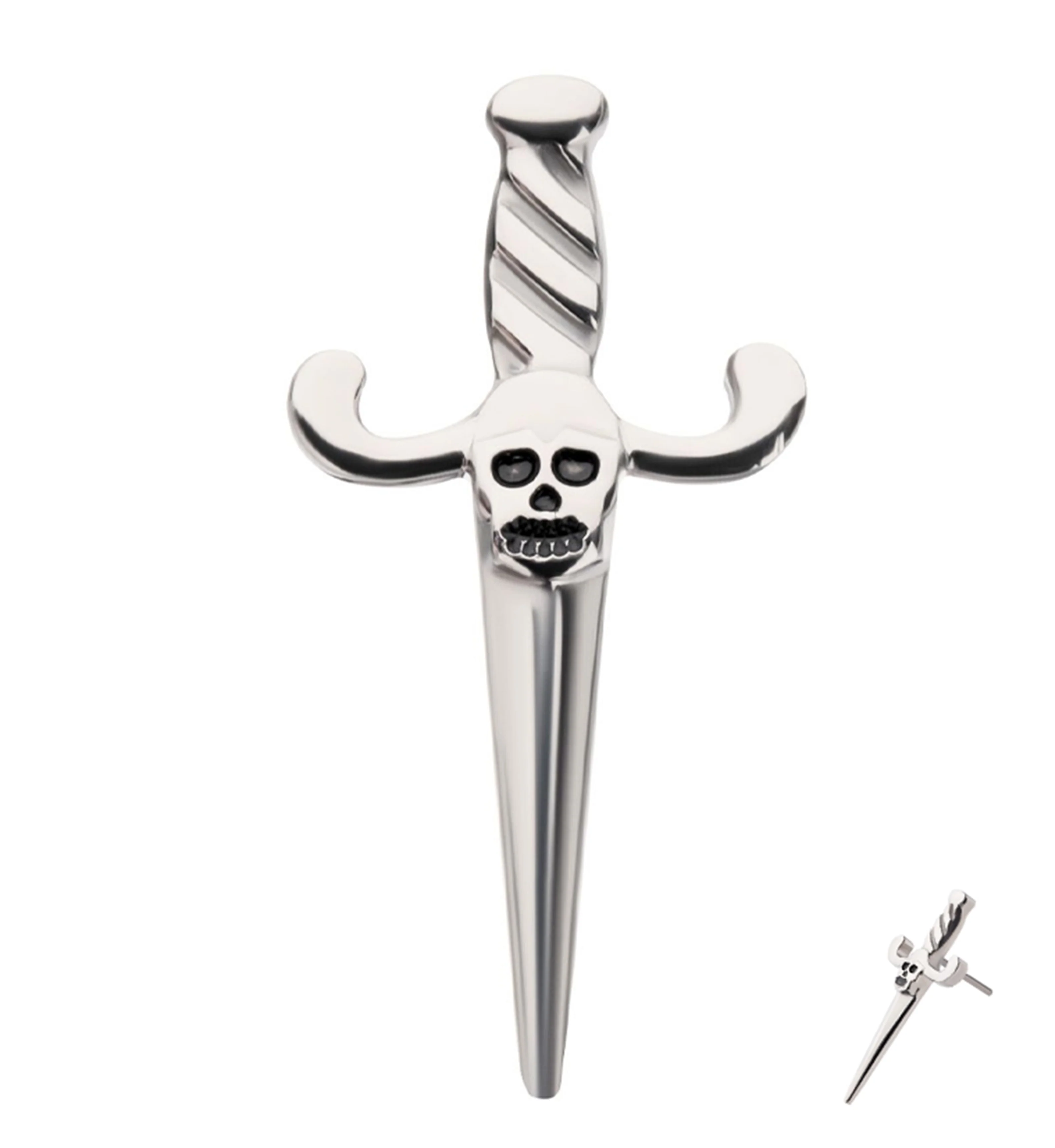 Skull Dagger Titanium Threadless Top - Mrs Treak