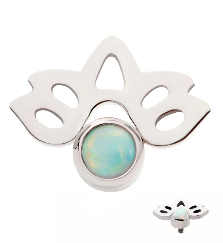 Lotus Flower White Opalite Internally Threaded Titanium Top - Mrs Treak