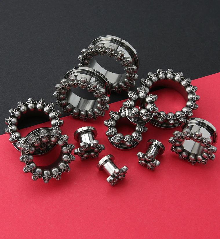 Skull Lined Stainless Steel Tunnels - Mrs Treak