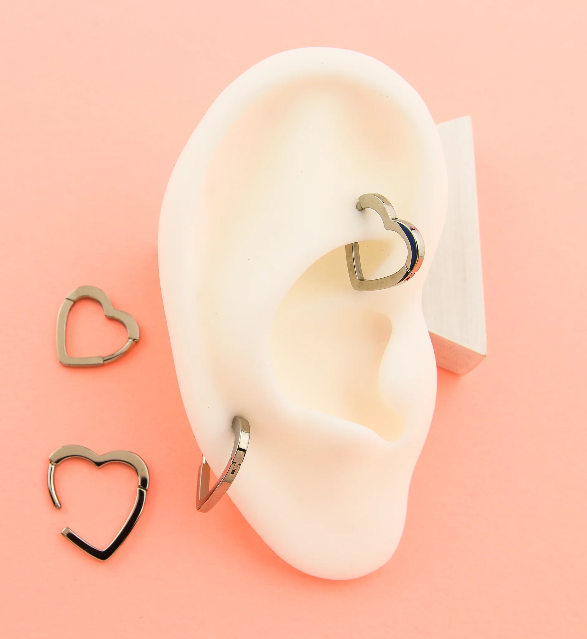 Heart Frame Titanium Hinged Segment Ring - Mrs Treak