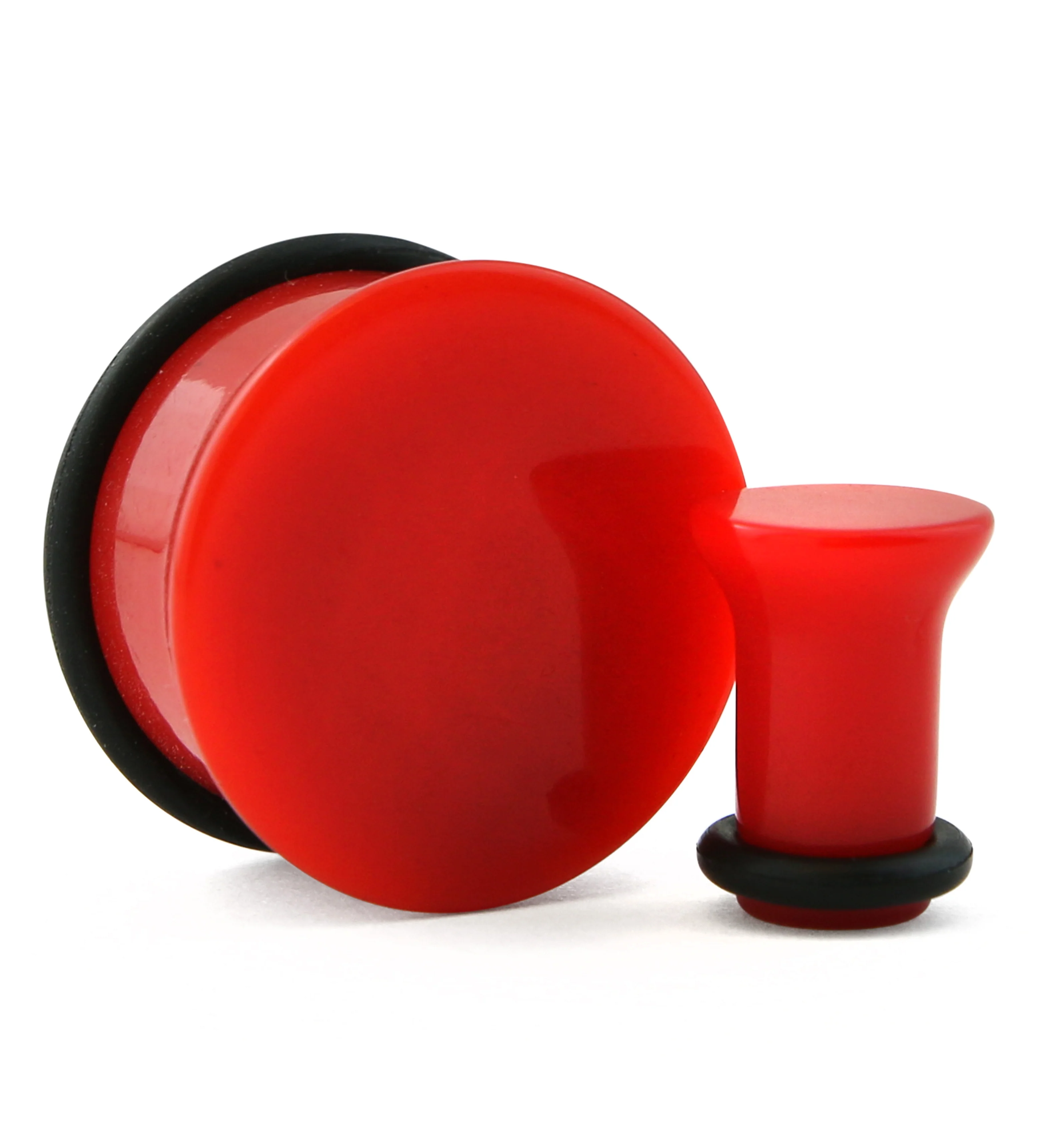 Red Single Flare Acrylic Plugs - Mrs Treak