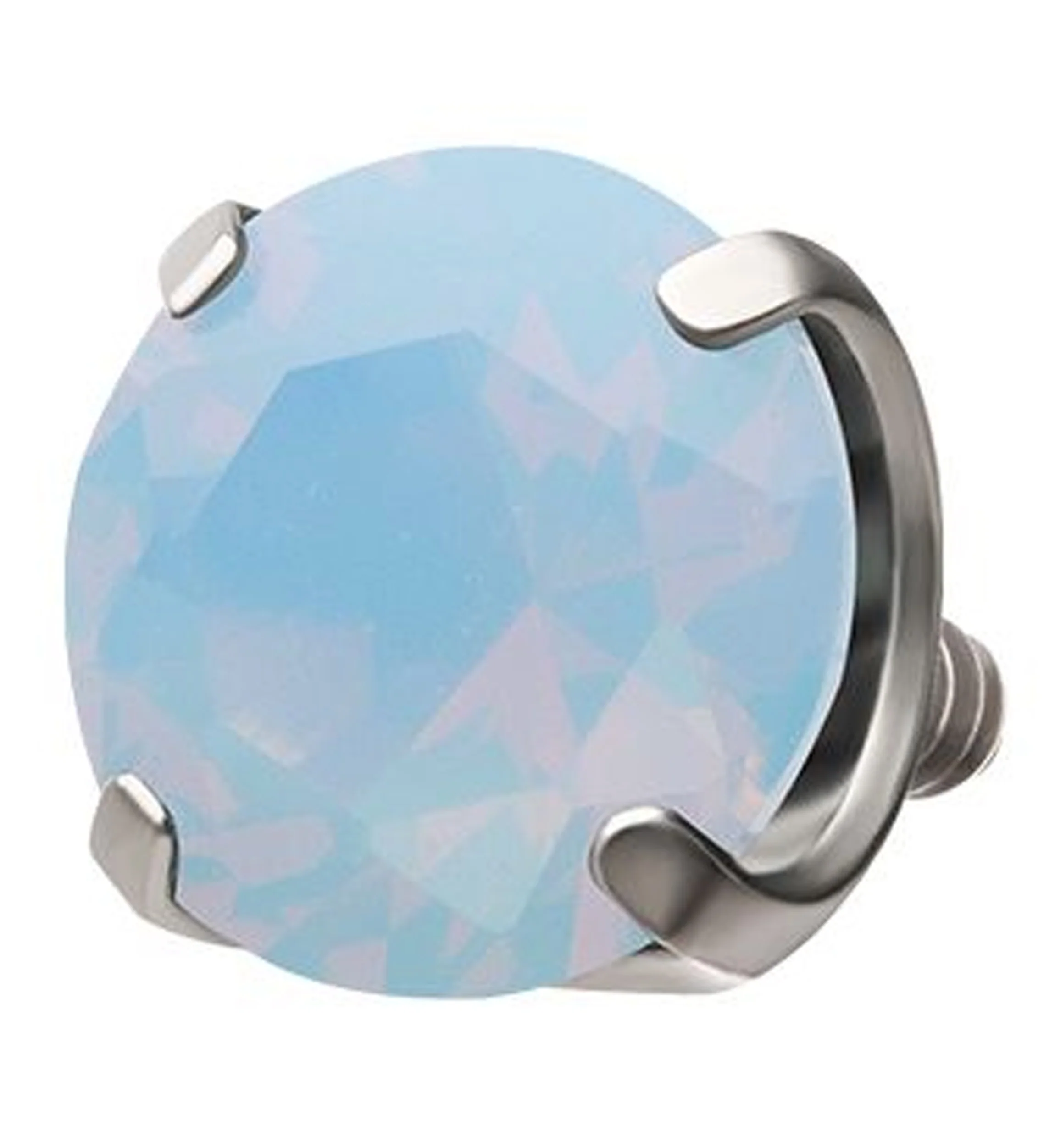 Faceted Blue Opalite Titanium Internally Threaded Top - Mrs Treak