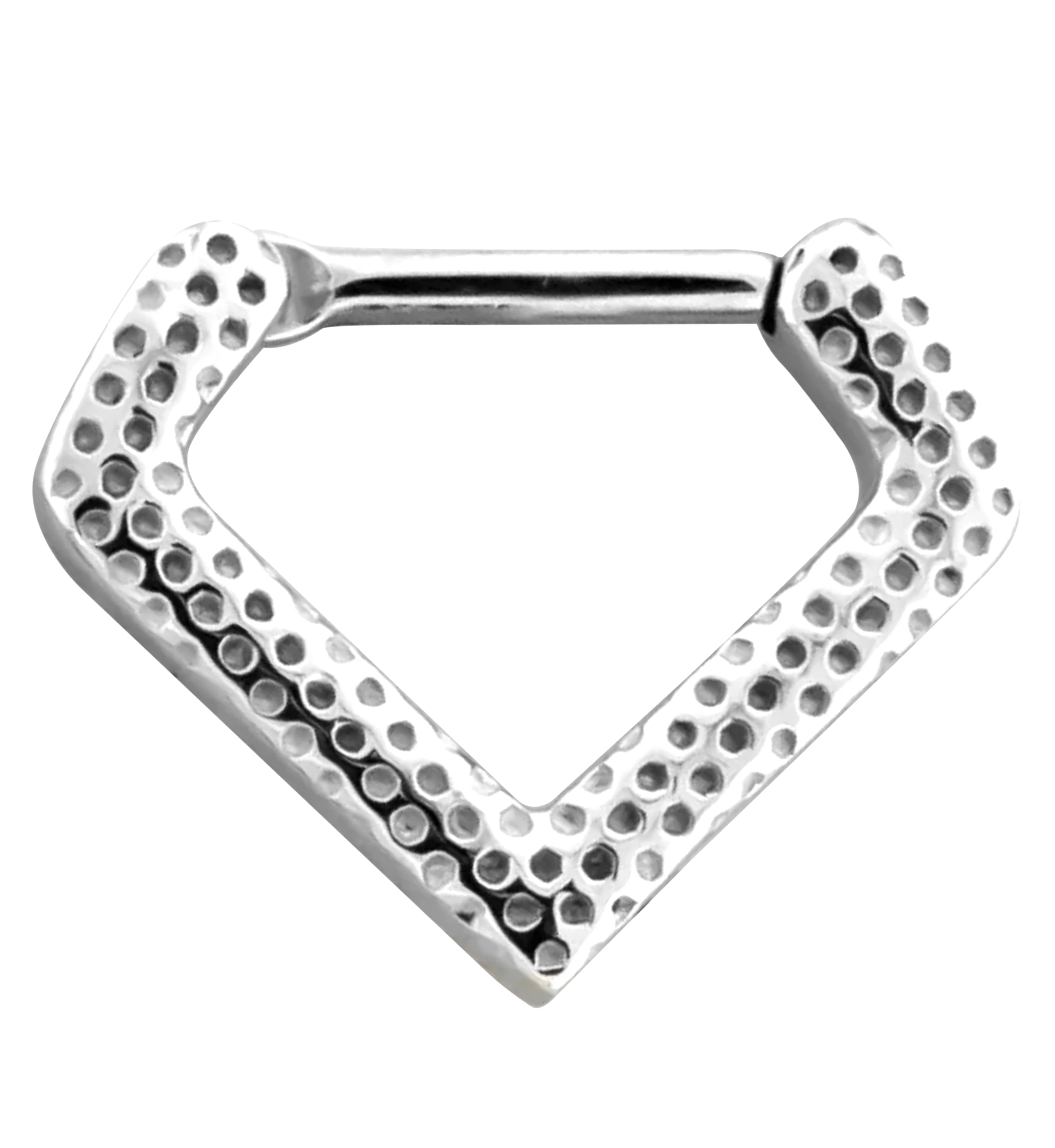 Pointed Honeycomb Stainless Steel Hinged Segment Ring - Mrs Treak