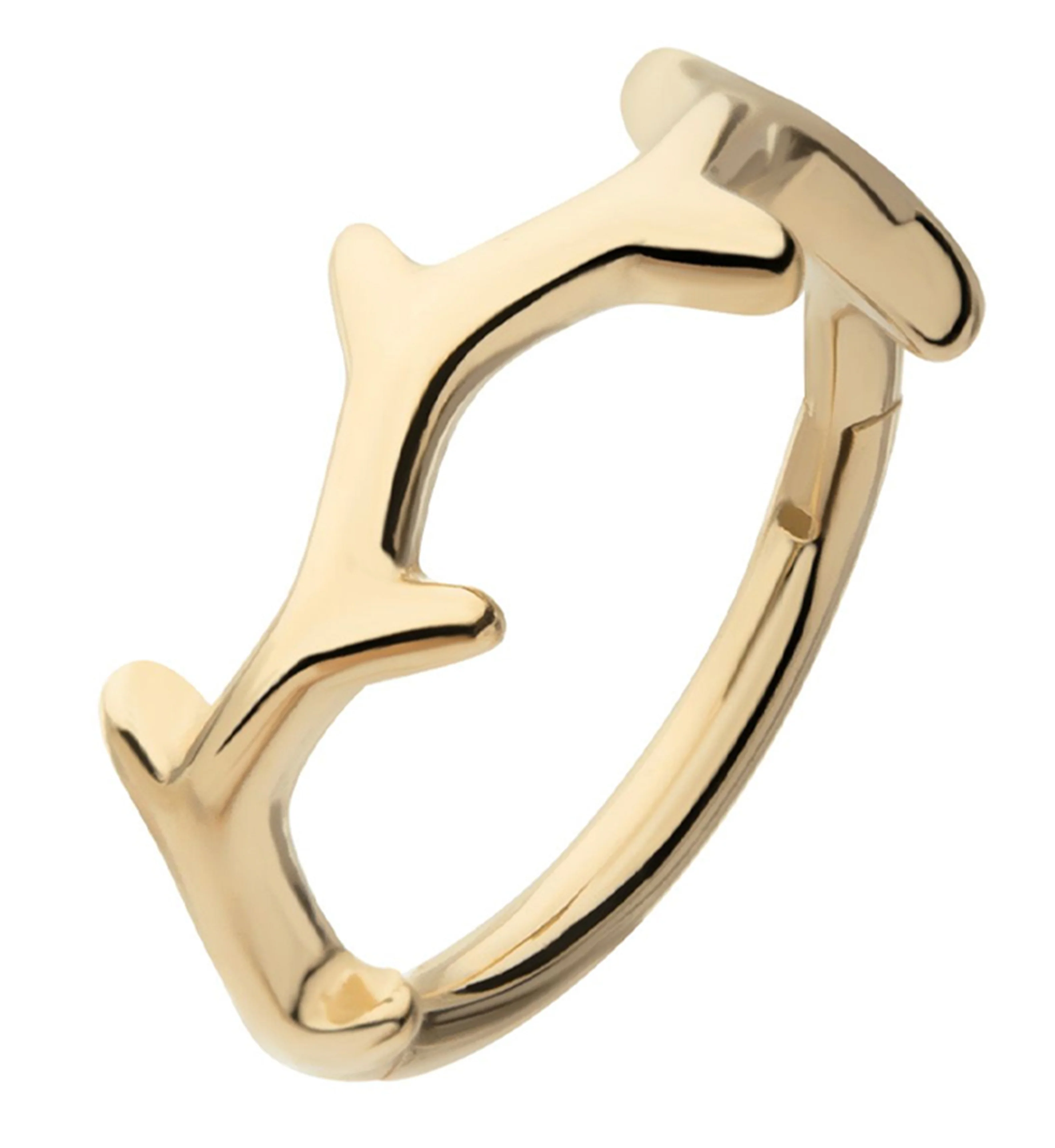 14kt Gold Thorn Hinged Segment Ring - Mrs Treak