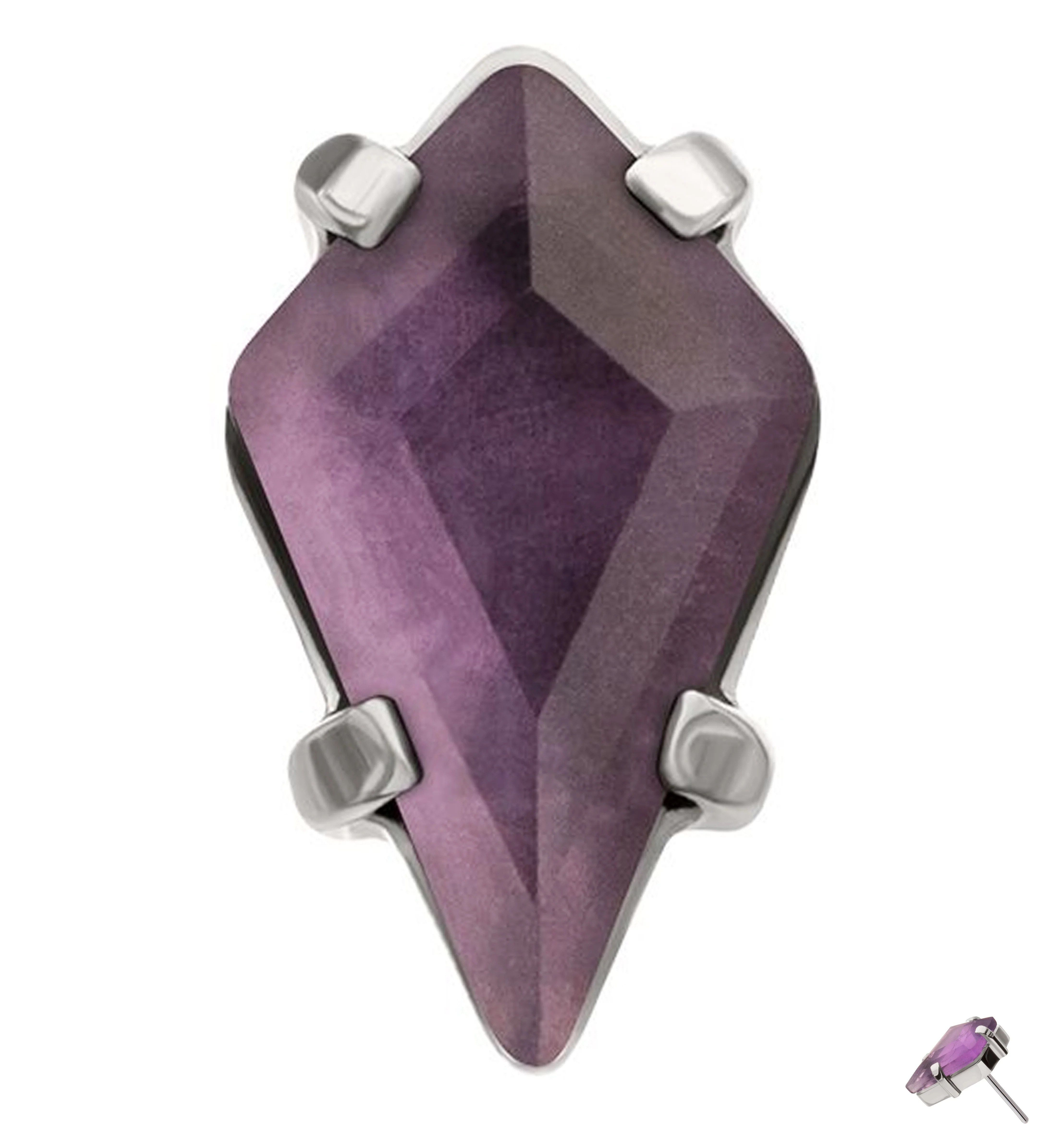 Tetra Amethyst Stone Titanium Threadless Top - Mrs Treak