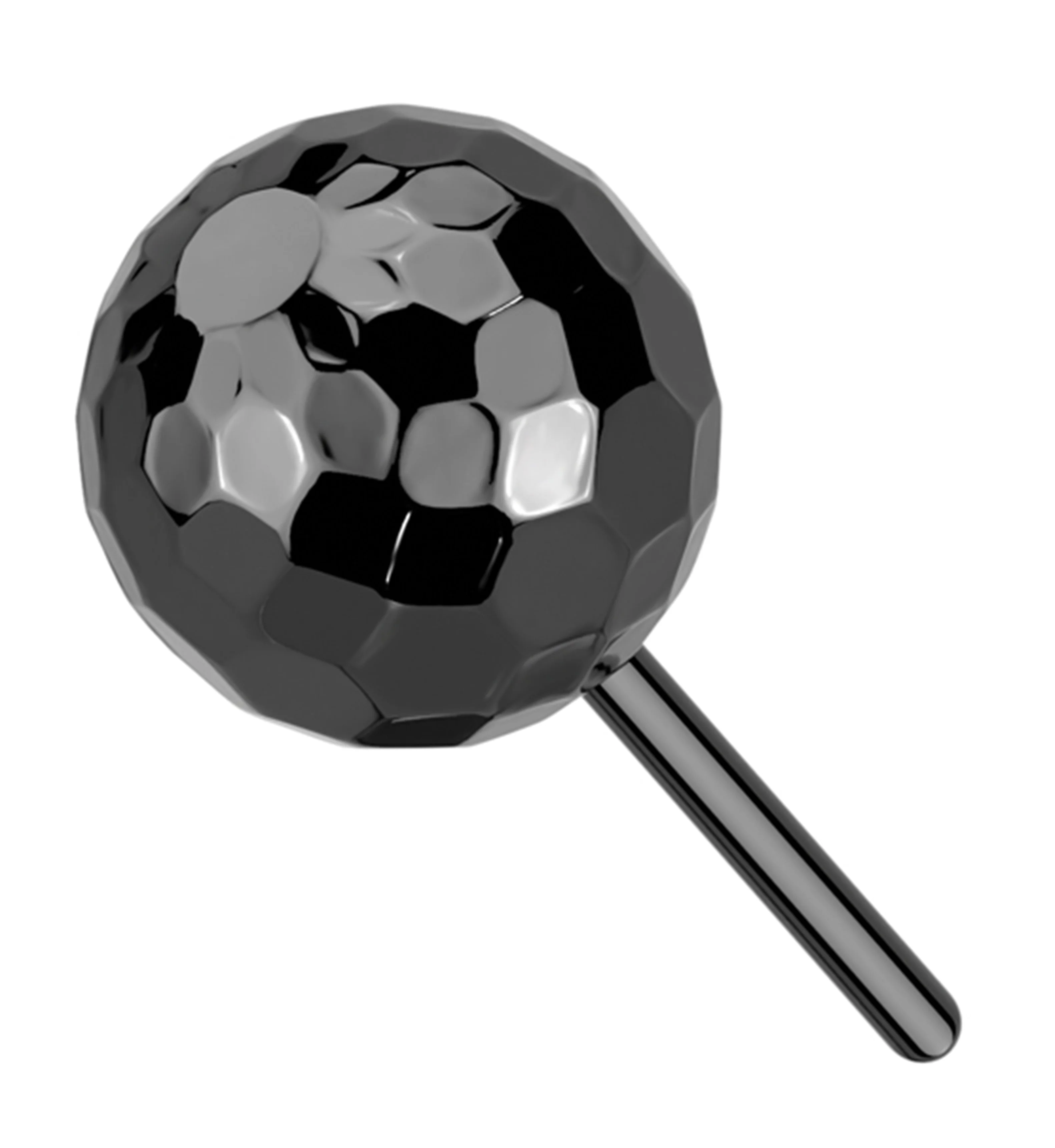 Black PVD Faceted Ball Titanium Threadless Top - Mrs Treak