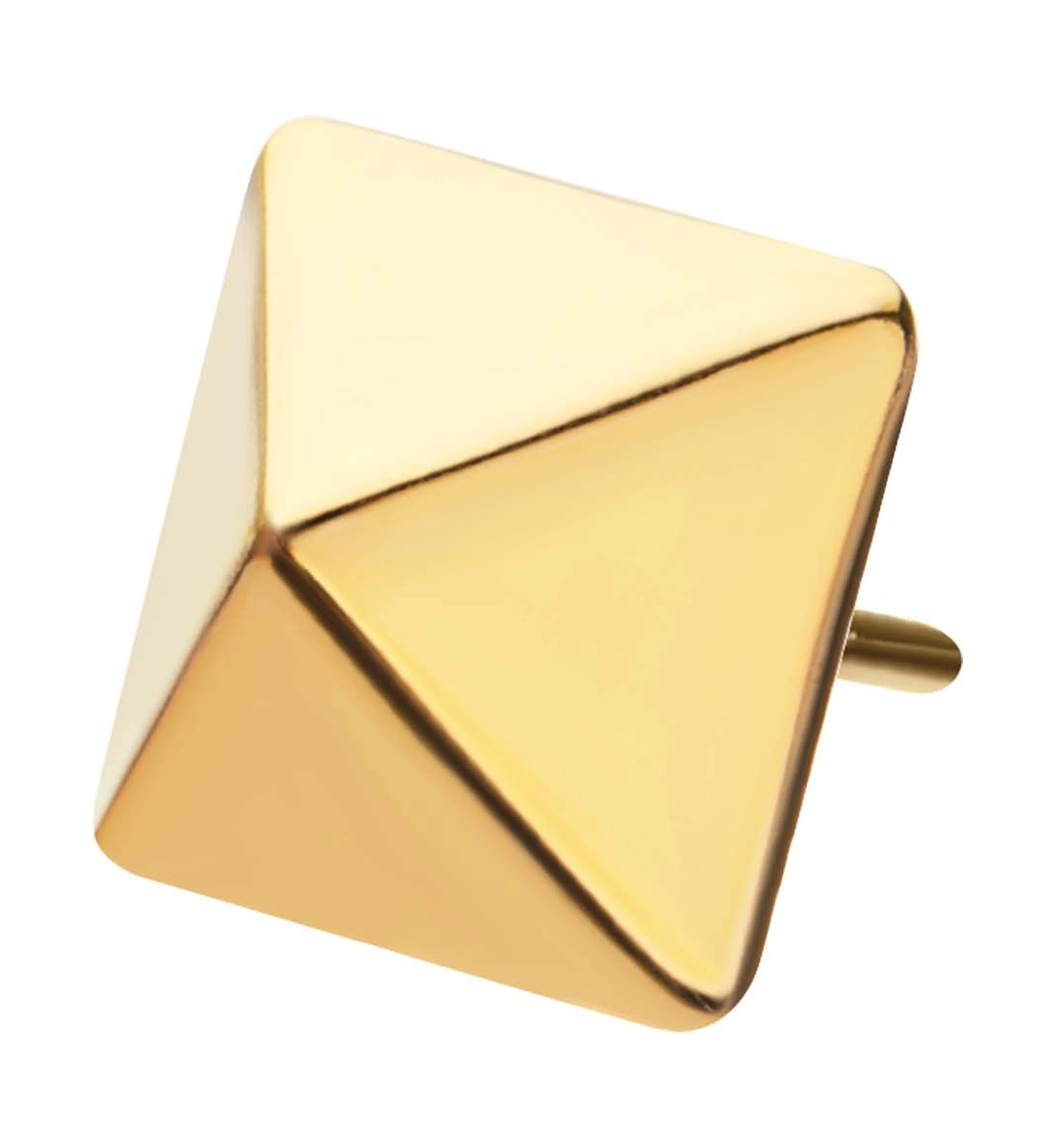 24kt Gold PVD Pyramid Threadless Titanium Top - Mrs Treak