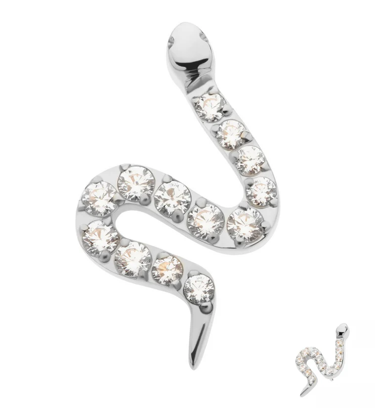 Serpent CZ Threadless Titanium Top - Mrs Treak