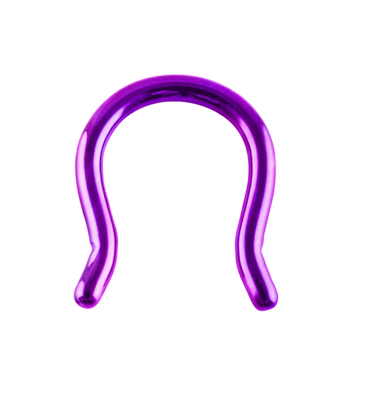 Purple ASTM F136 Titanium Omega Septum Ring - Mrs Treak