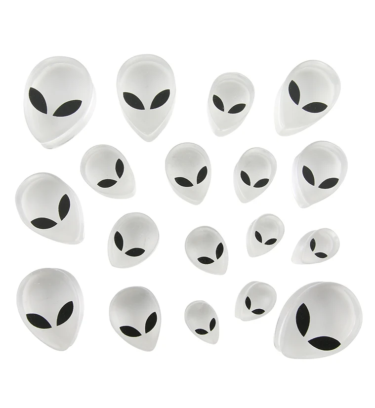 Clear Alien Glass Reverse Teardrops - Mrs Treak
