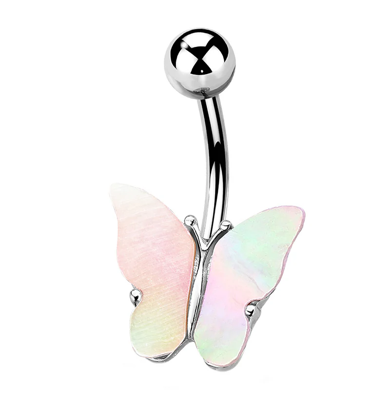 Butterfly MOP Shell Belly Button Ring - Mrs Treak