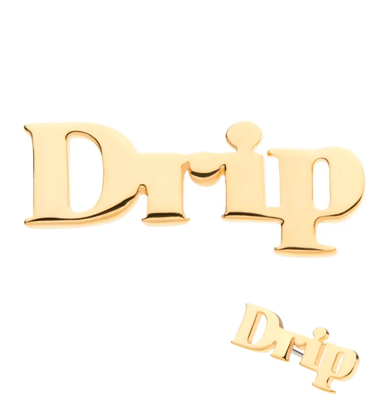 14kt Gold Drip Threadless Top - Mrs Treak