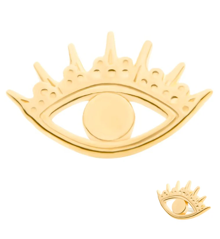 14kt Gold Evil Eye Threadless Top - Mrs Treak