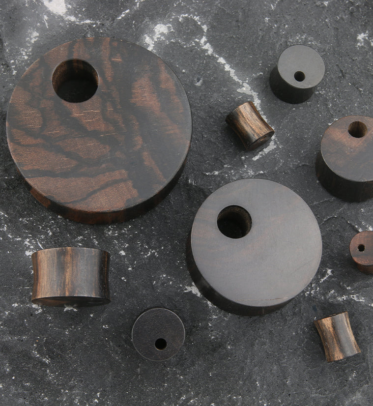 Round Void Areng Wood Plugs - Mrs Treak