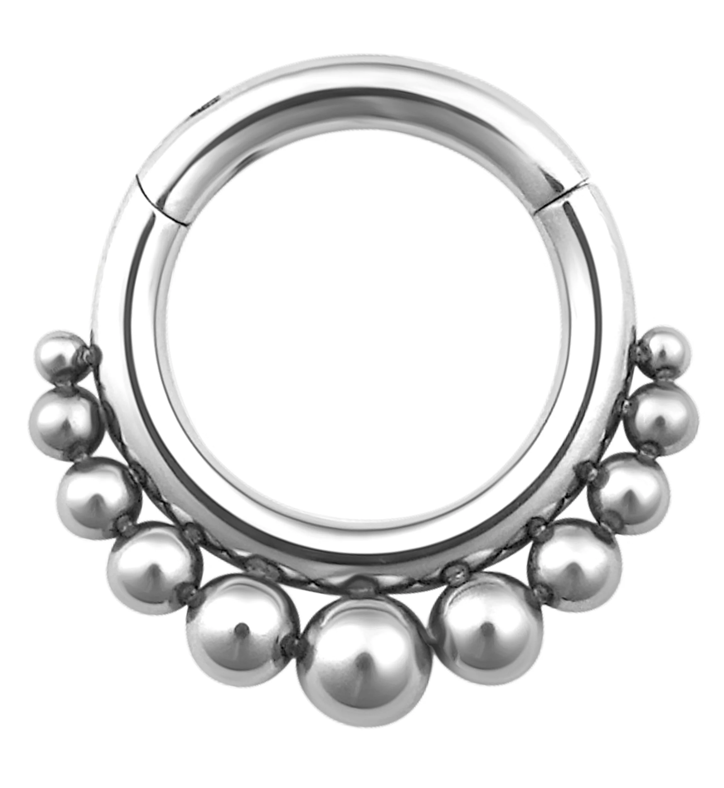 Multi-Bead Stainless Steel Hinged Segment Ring - Mrs Treak