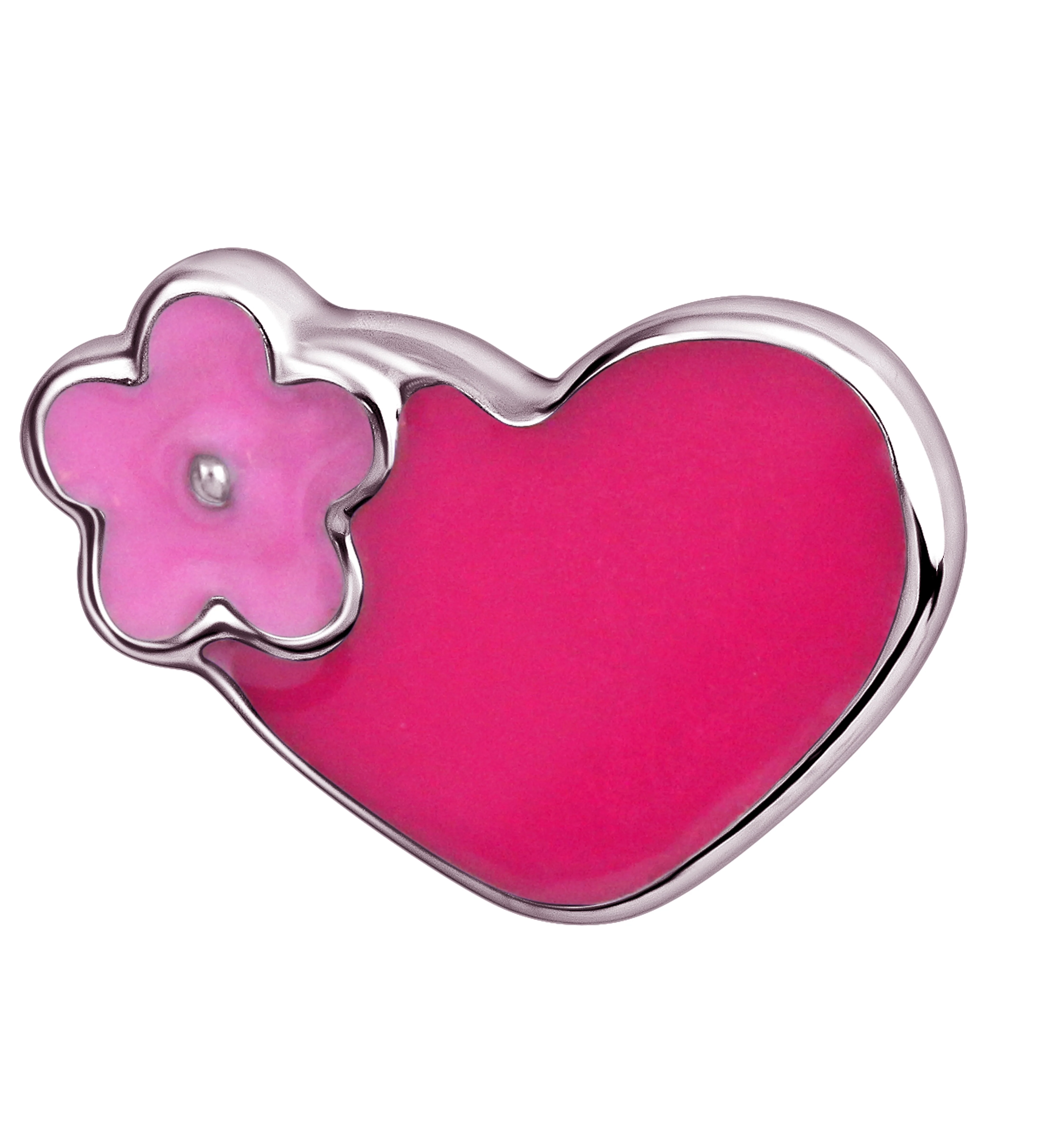 Pink Floral Heart Stainless Steel Internally Threaded Top - Mrs Treak
