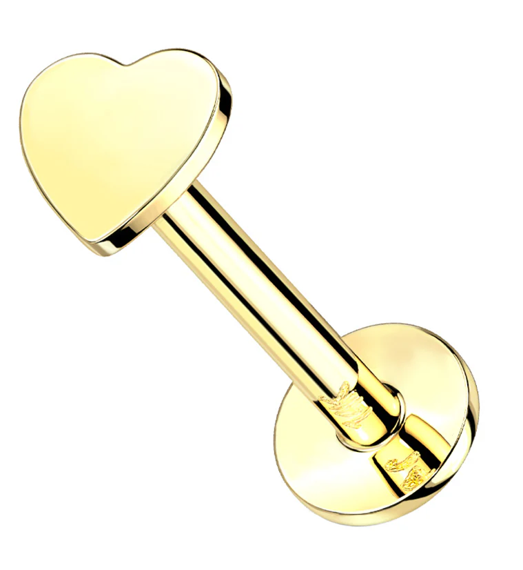 14kt Gold Heart Labret - Mrs Treak
