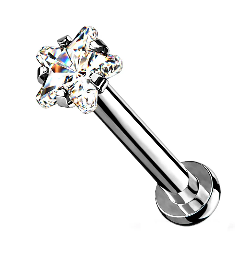 Clear Star CZ Labret Post - Mrs Treak