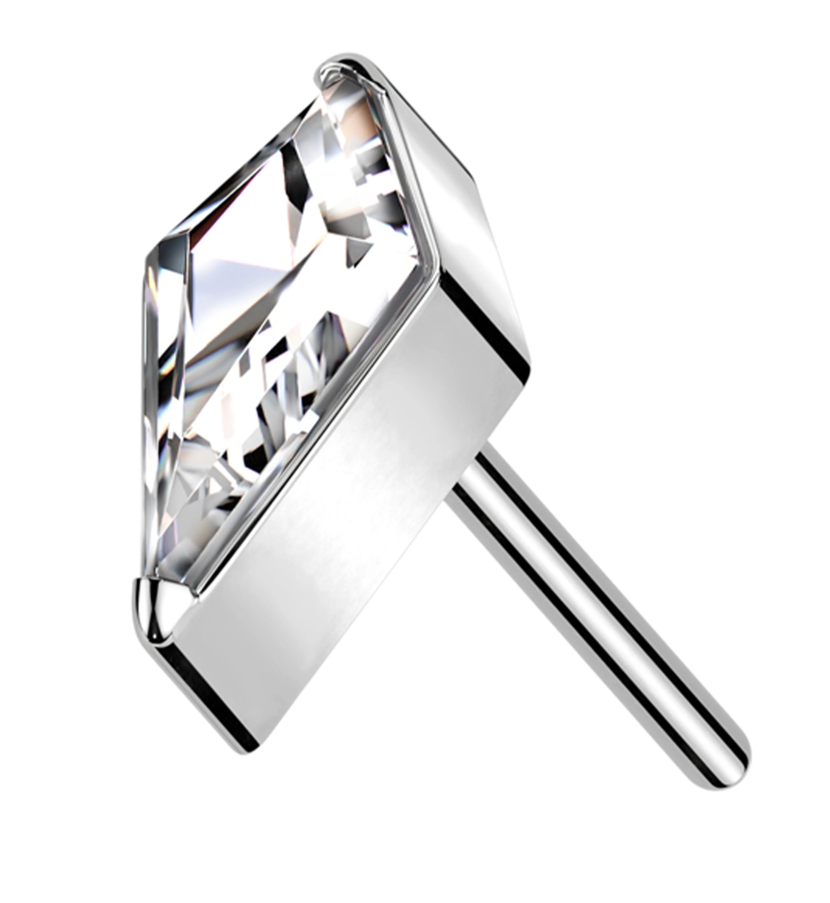 Tetra Clear CZ Titanium Threadless Top - Mrs Treak