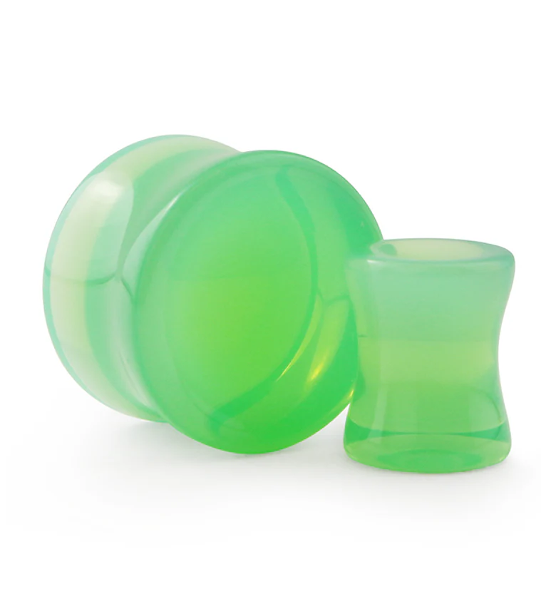 Mint Opalite Glass Plugs - Mrs Treak