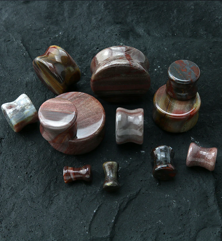 Serape Agate Stone Plugs - Mrs Treak