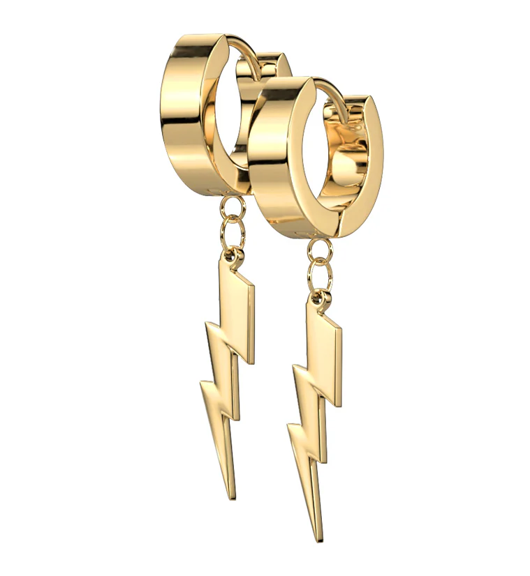 Gold PVD Electric Stainless Steel Huggie Earrings - Mrs Treak
