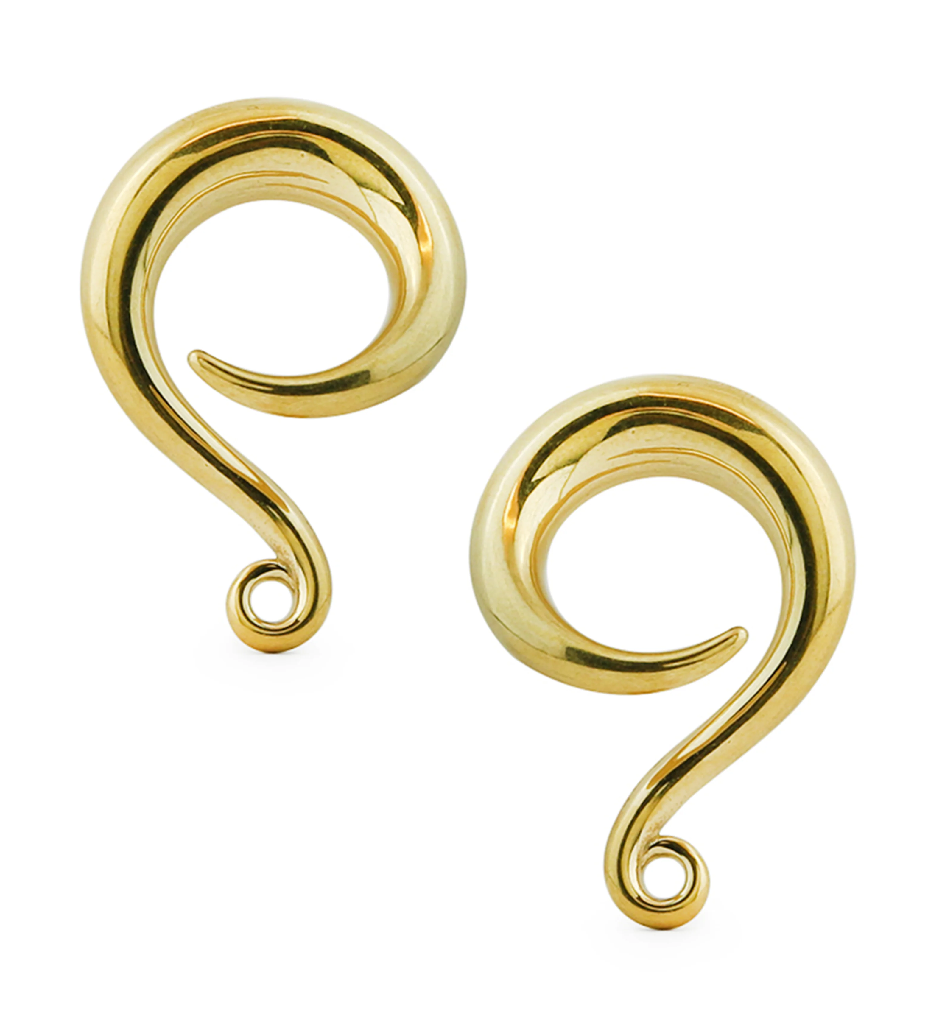 Gold PVD Hook Hanger Stainless Steel Ear Weights - Mrs Treak