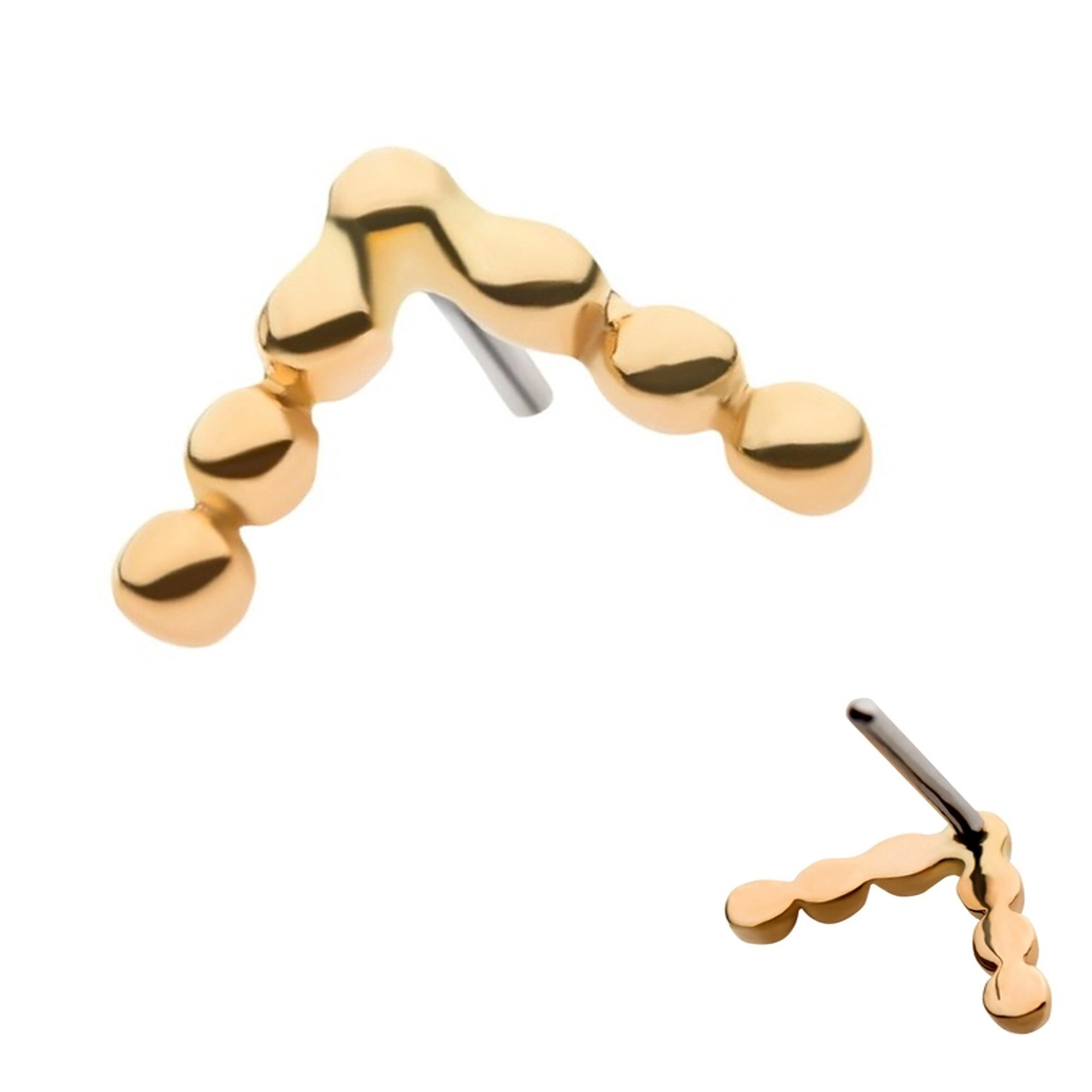 14kt Gold Degree Threadless Top - Mrs Treak