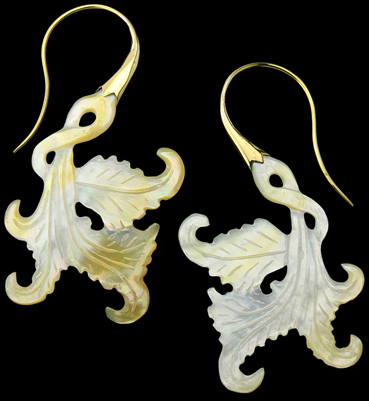 18G Opulent Brass MOP Hangers / Earrings - Mrs Treak