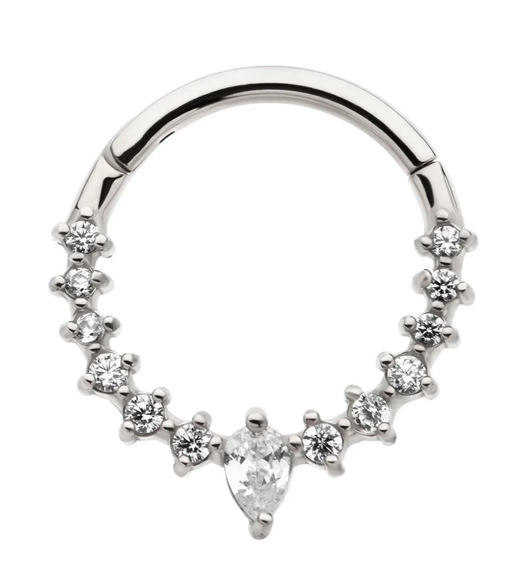 Icicle Stainless Steel Hinged Segment Ring - Mrs Treak