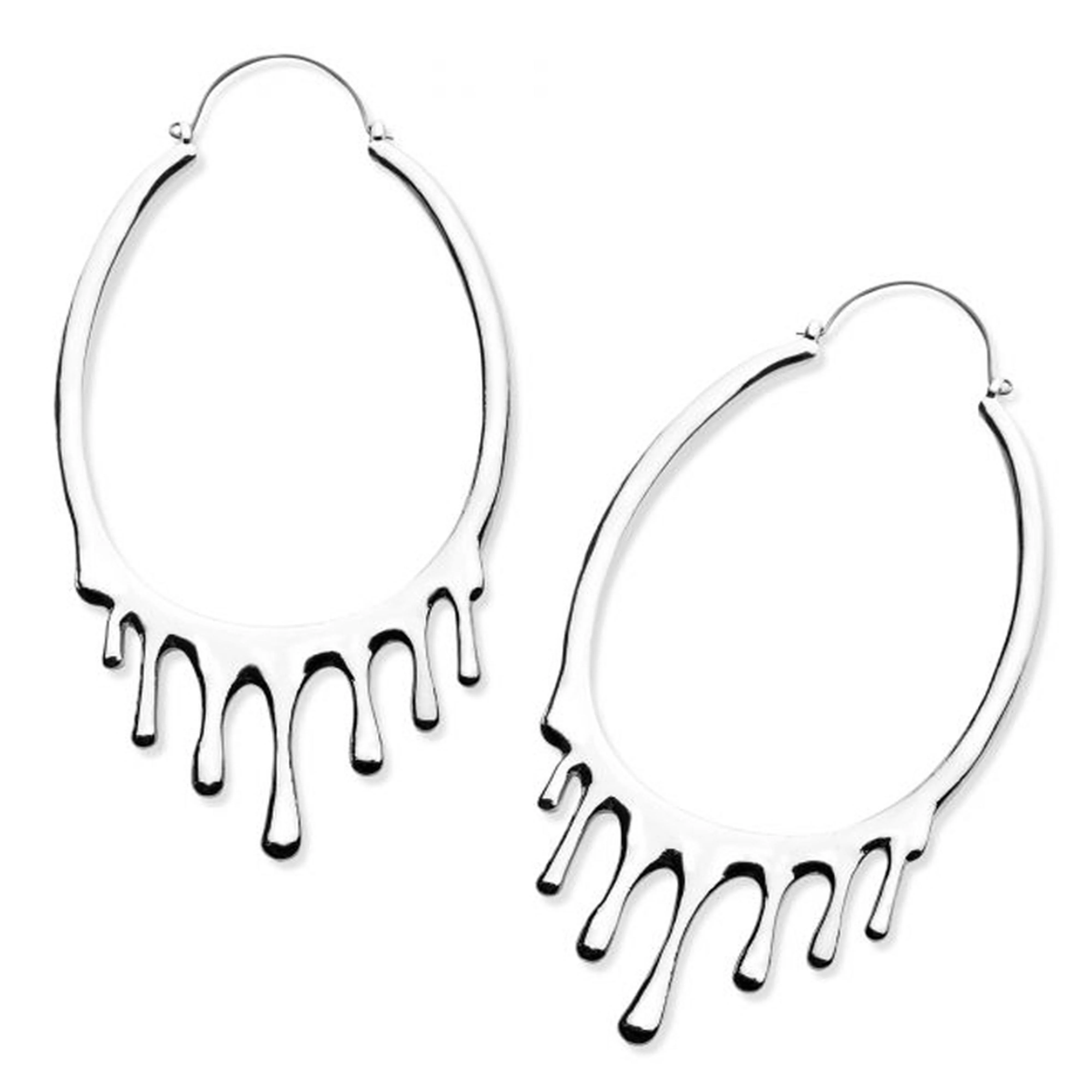 20G Silver Drip Drip Plug Hoops - Mrs Treak