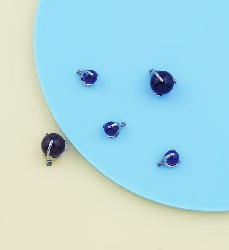 Claw Amethyst Stone Titanium Internally Threaded Top - Mrs Treak