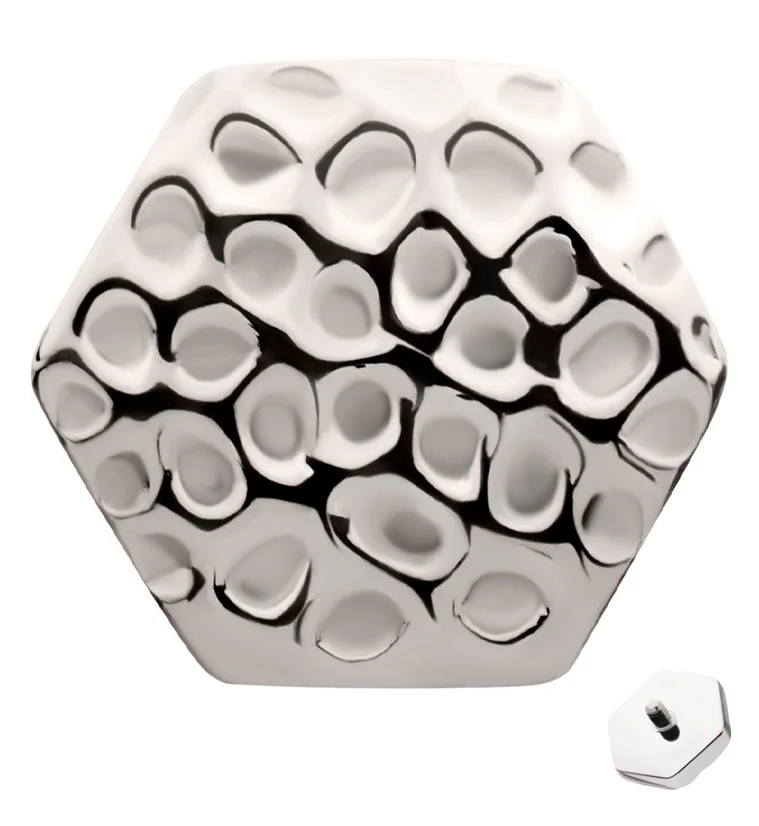 Hammered Hexagon Titanium Internally Threaded Top - Mrs Treak