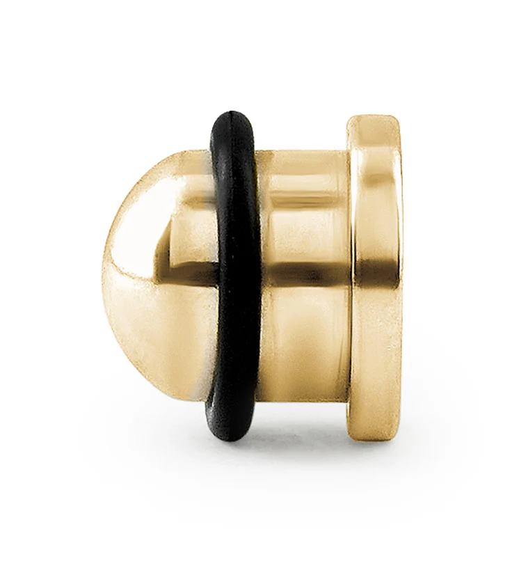 Simple Single Flare Gold Steel Plugs - Mrs Treak