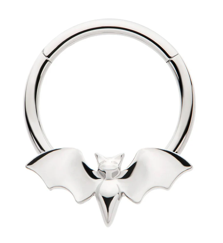 Bat Stainless Steel Hinged Segment Ring - Mrs Treak