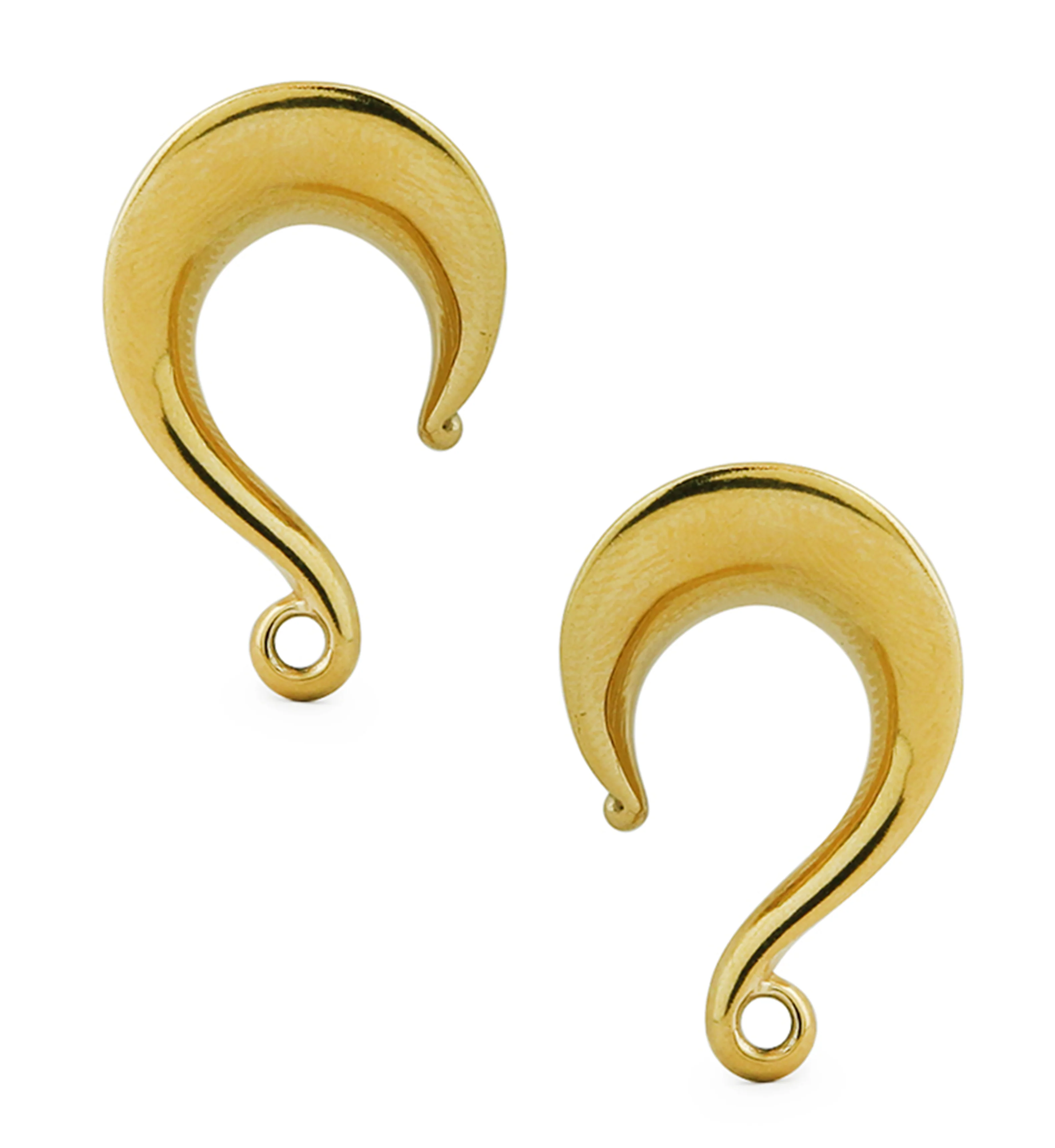 Gold PVD Saddle Hanger Stainless Steel Ear Weights - Mrs Treak