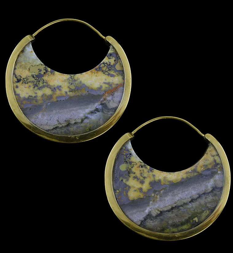 Falcate Bumblebee Jasper Stone Ear Weights - Mrs Treak