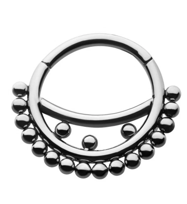 Smirk Beaded Titanium Hinged Segment Ring - Mrs Treak